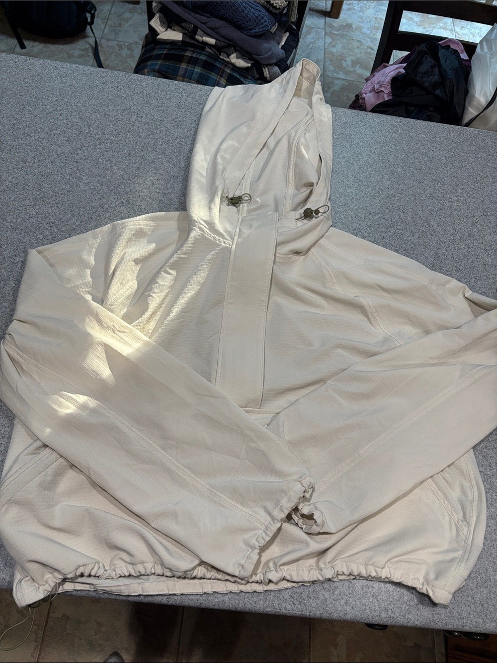 Athleta Light Cream Pullover Hooded Jacket